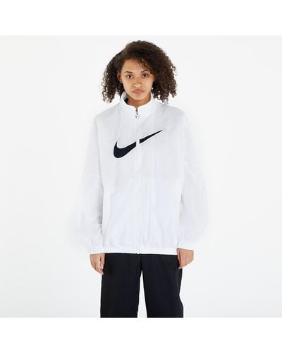 Nike Nsw essential woven jacket hbr white/ black - Blanc