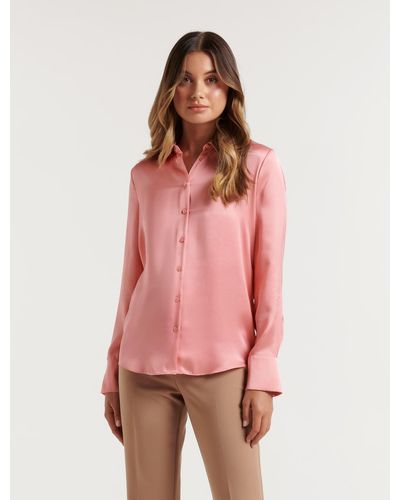 Forever New Eva Satin Shirt - Pink