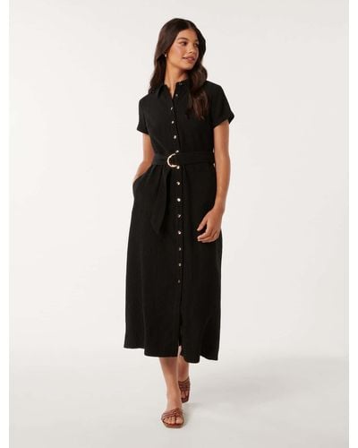 Forever New Briley Textured Shirt Dress - Black