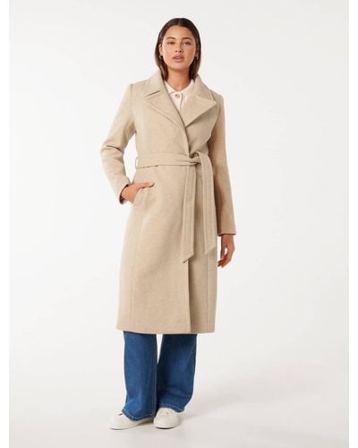 Forever New Polly Wrap Coat - Blue