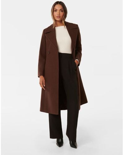 Forever New Polly Petite Wrap Coat - Brown