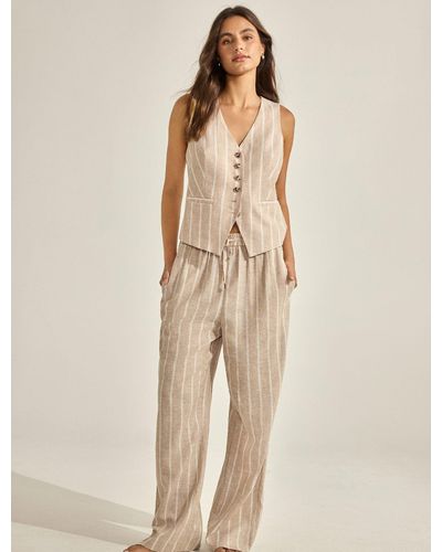 Forever New Lori Wide-Leg Trousers - Natural