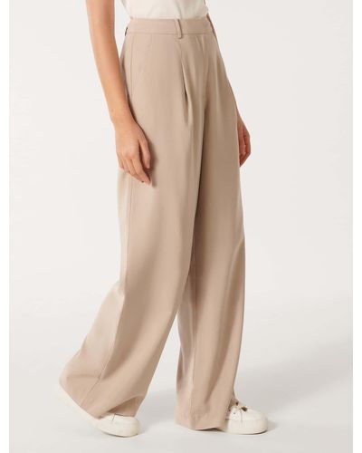Forever New Fran Wide-Leg Trousers - Natural