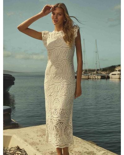 Forever New Lilly Lace Midi Dress - Natural