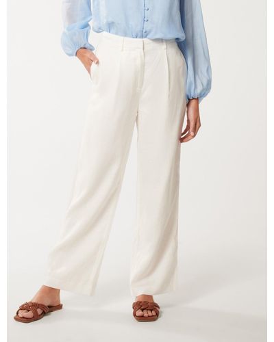 Forever New Brya Linen Trousers - White
