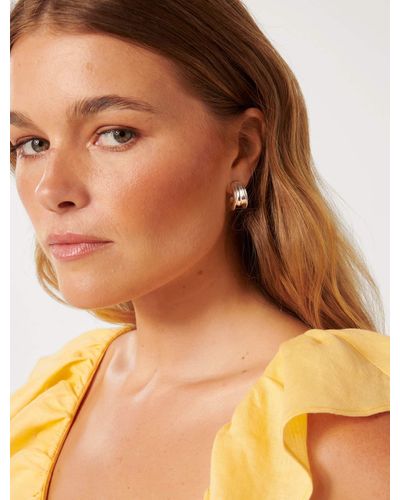 Forever New Signature Holly Hoop Panel Earrings - Orange