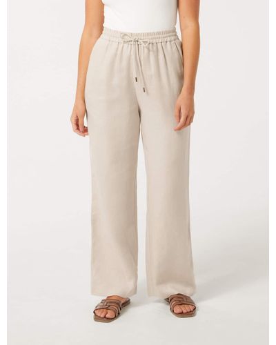 Forever New Lori Petite Linen Trousers - Natural