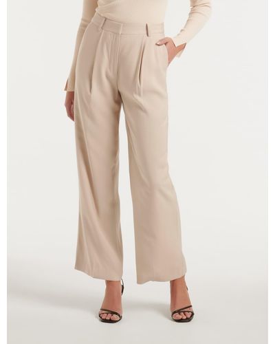 Forever New Ines Tailored Straight-Leg Trousers - Natural