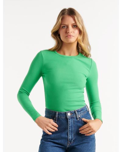 Forever New Darcy Crew Neck Top - Green
