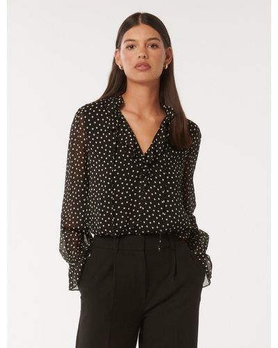 Forever New Renata Ruffle Blouse - Black