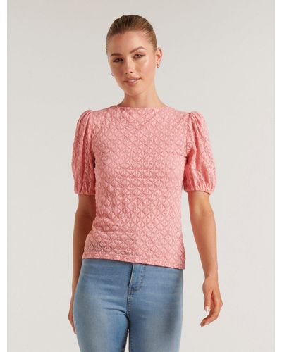 Forever New Shiloh Lace Crew Neck Top - Red