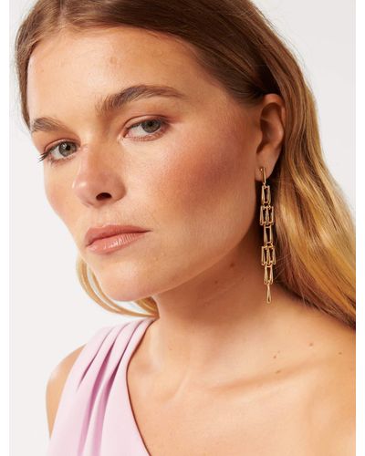 Forever New Signature Farley Fine Link Drop Earrings - Brown
