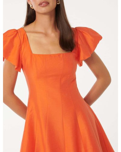 Forever New Josie Square-Neck Mini Dress - Orange