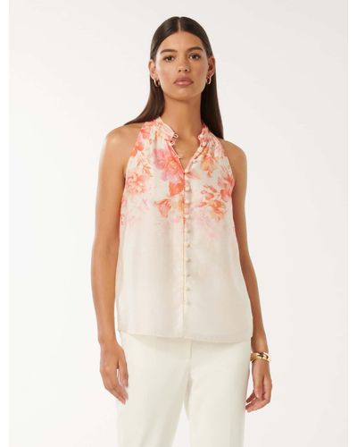 Forever New Pina Printed Blouse - White