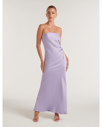 Forever New Avery Satin Strapless Dress - Purple