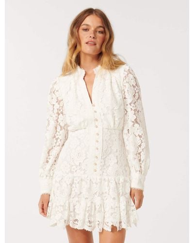 Forever New Evie Petite Lace Mini Dress - White