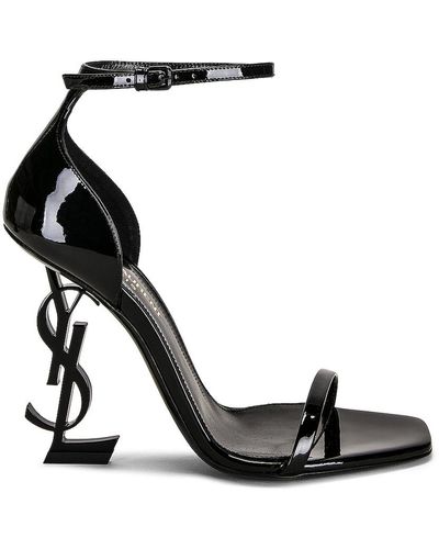 Saint Laurent Opyum 110 Ysl Heeled Sandals - Black