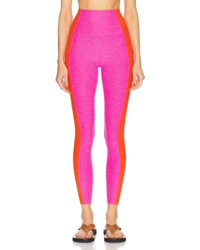 Beyond Yoga Spacedye Vitality Colorblock High Waisted Midi Legging - Pink