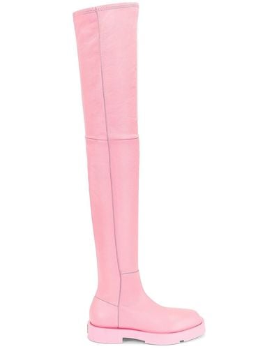 Givenchy Squared Over The Knee Boots - Pink