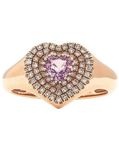 Siena Jewelry Heart Pinky Ring - Multicolor
