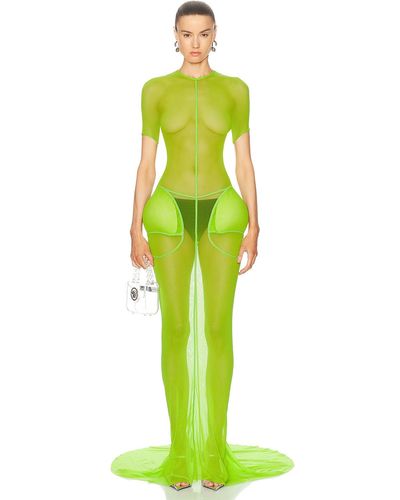 Jean Paul Gaultier X Shayne Oliver Mesh Fishtail Dress - Green