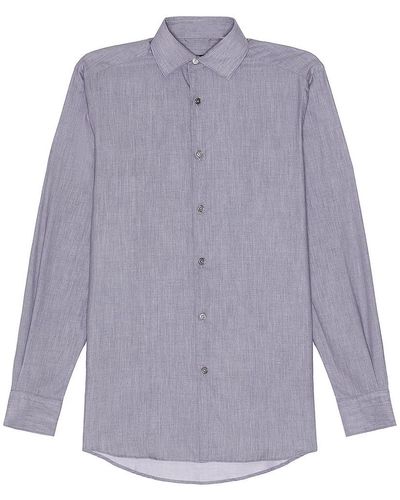 Zegna Detachable Stays Long Sleeve Shirt - Purple