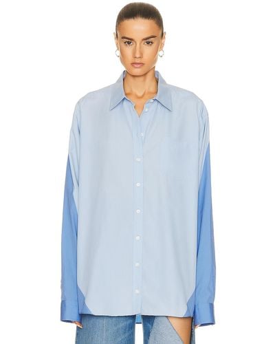 Peter Do Combo Twisted Oversized Shirt - Blue