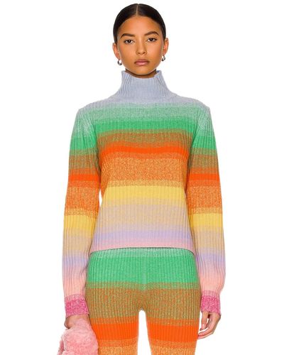 The Elder Statesman Morph Stripe Turtleneck Sweater - Multicolor