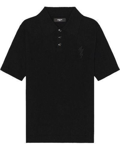 Amiri Stack Short Sleeve Polo - Black