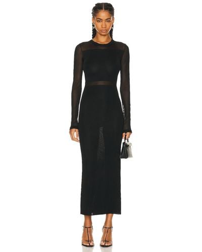 Totême Semi Sheer Knitted Cocktail Dress - Black