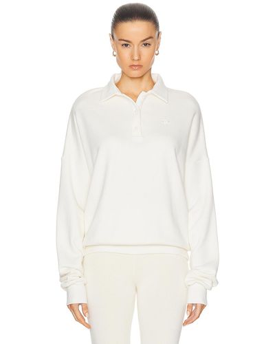 ÉTERNE Oversized Polo Sweatshirt - White