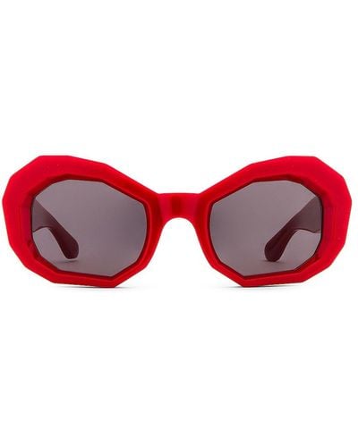 Amiri Nonagon Sunglasses - Red