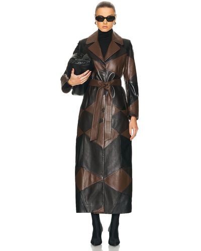 Nour Hammour For Fwrd Sonja Patchwork Trench Coat - Black
