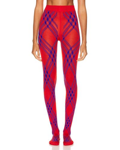 Burberry Printed Tights - Red