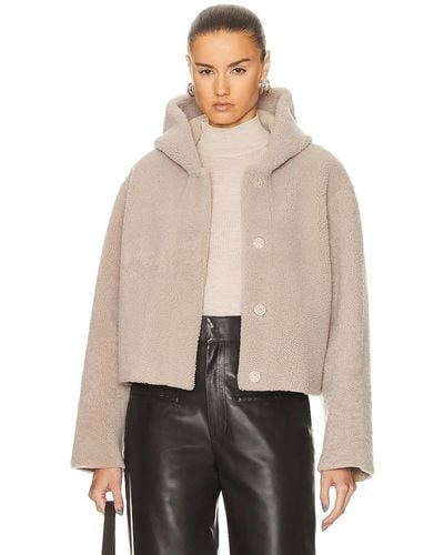 Nour Hammour Cooper Cropped Light Shearling Jacket - Natural