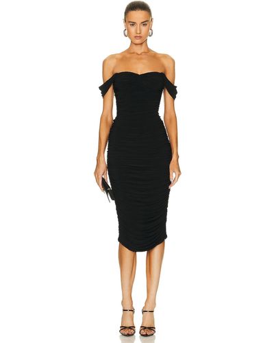 Norma Kamali Walter Midi Dress With Winglet Sleeves - Black