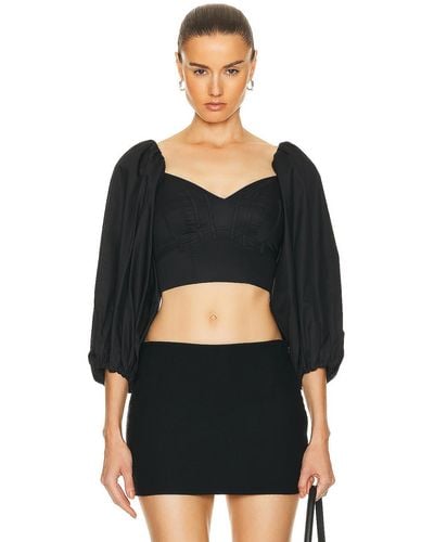 Aje. Hester Corsetted Top - Black