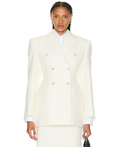 Wardrobe NYC Double Breasted Contour Blazer - White