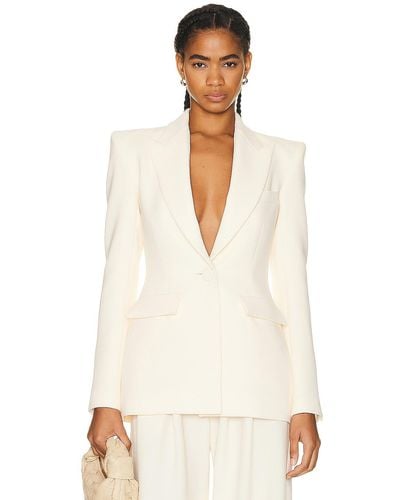 Alex Perry Stone Fitted Blazer - White