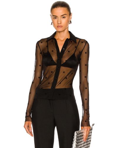 Givenchy Transparent 4g Shirt Blouse - Black