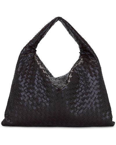 Bottega Veneta Large Hobo Intrecciato Shoulder Bag - Black