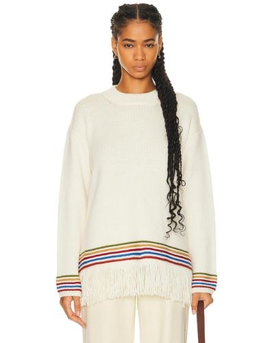 Bode Loop Edge Pullover Sweater - White