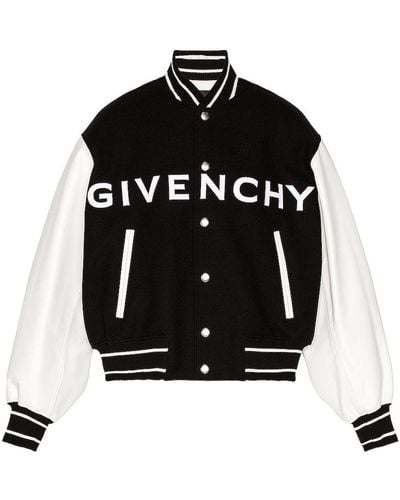 Givenchy Wool & Leather Varsity Jacket - Black