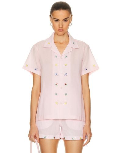 Bode Tumbler Short Sleeve Shirt - Pink