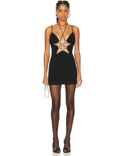 Area Star Cutout Mini Dress - Black