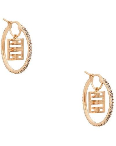 Givenchy 4g Crystal Hoop Earrings - Metallic