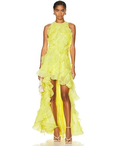 Zimmermann Wonderland Ruffle Gown - Yellow
