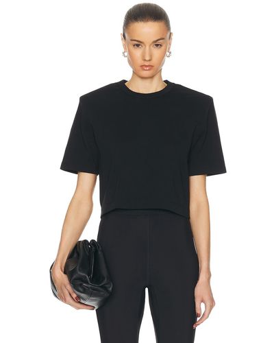 Wardrobe NYC Crop Shoulder Pad Top - Black
