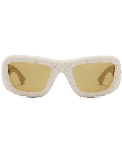 Bottega Veneta Intrecciato Sunglasses - White