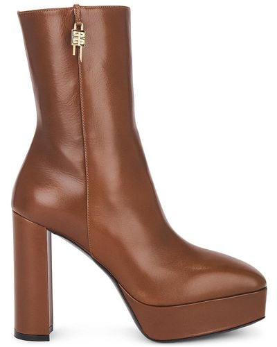 Givenchy G Lock Platform Ankle Boot - Brown